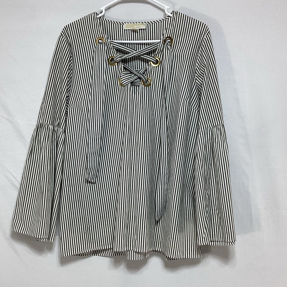 Michaels Black and White Striped Blouse